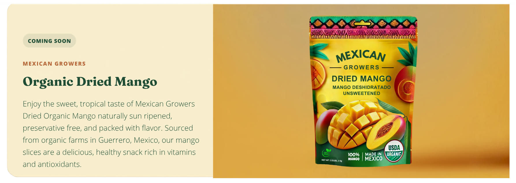 Organic Dried Mango