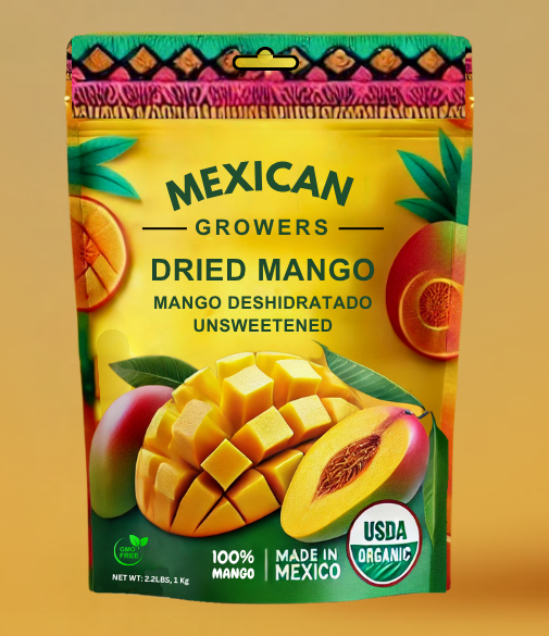 Paquete de mango deshidratado sin azúcar de México